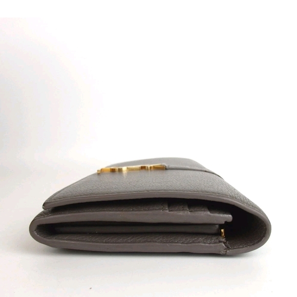 Saint Laurent Gray Wallet with Gold Logo - Picture 4 of 16